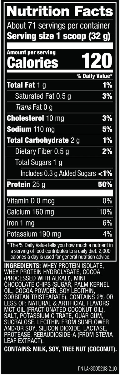 Mutant Proteina Iso Hardcore 5 libras 71 servicios Informacion Nutricional
