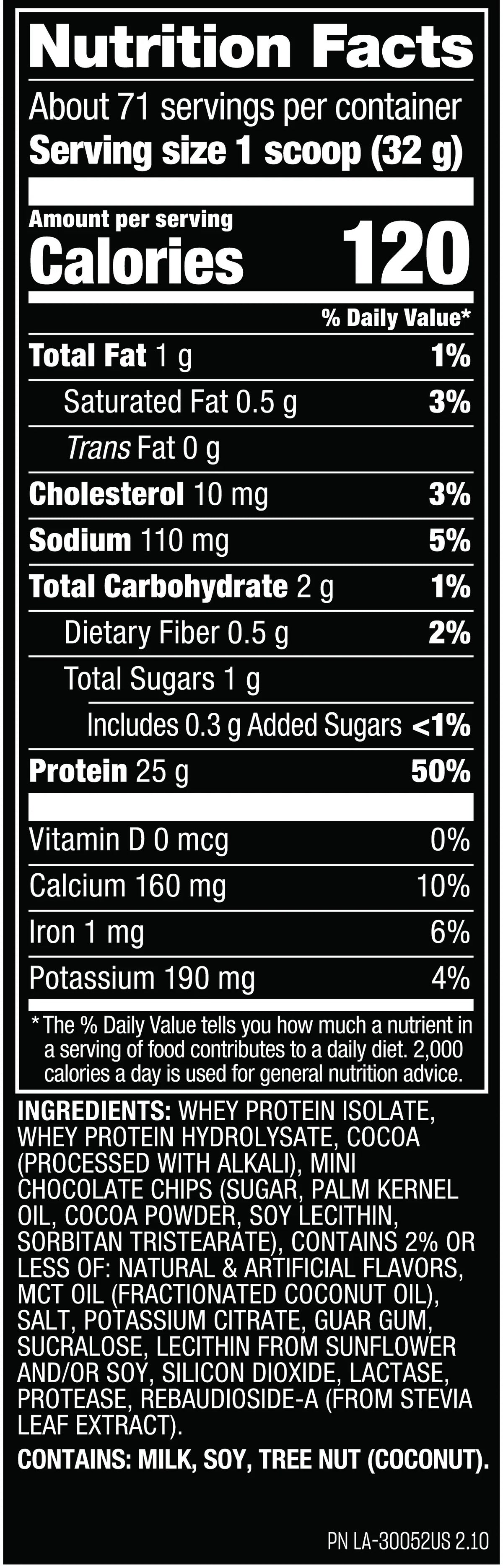 Mutant Proteina Iso Hardcore 5 libras 71 servicios Informacion Nutricional