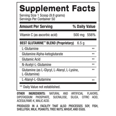BPI Sport Best Glutamina 50 Servicios Informacion nutricional