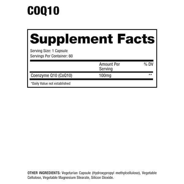 Dragon Pharma COQ10 60 Capsulas Informacion nutricional