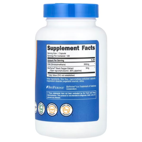Nutricost DIM 300mg 120 Capsulas Informacion nutricional