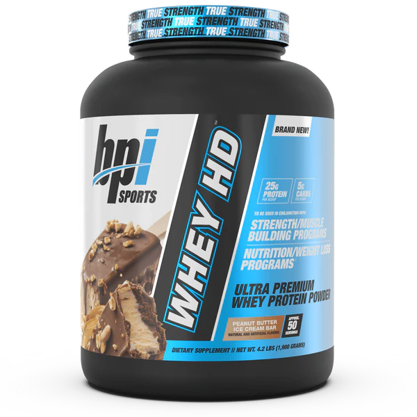 BPI Sports Proteina Whey HD 4.5 Lbs 50 Servicios peanut butter ice cream