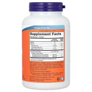 Now Foods Ultra Omega 3-D 180 Fish Sofgels Informacion nutricional