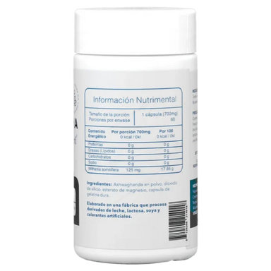 Essentials Ashwagandha 60 Tabletas Informacion nutricional