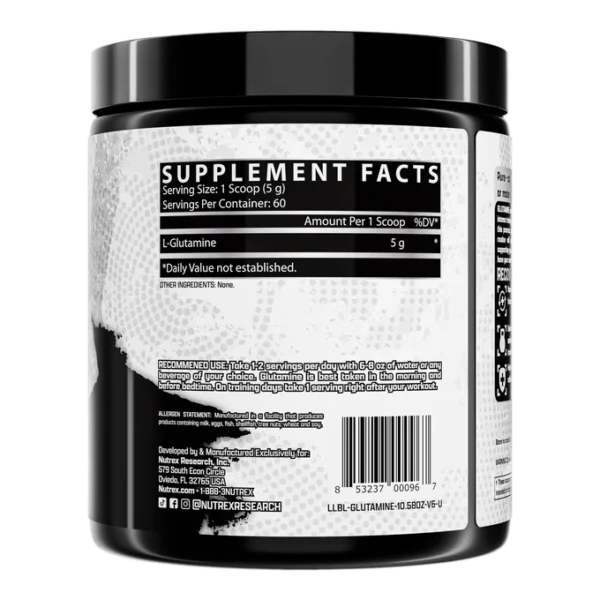 Nutrex Glutamina Drive 60 Servicios informacion nutricional