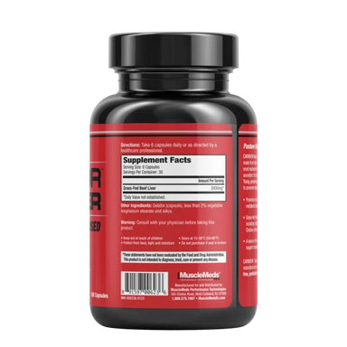 Musclemeds Carnivor Beef Liver 180 capsulas Informacion nutricional