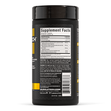 Muscletech Alpha Test 120 capsulas informacion nutricional