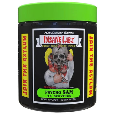 Insane Labz Psycho Sam Pre Entreno 261g 30 servicios fruit punch