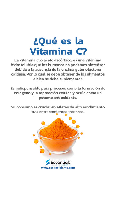 Essentials Vitamina C 1Gr/ 80 Servicios informacion nutricional 2