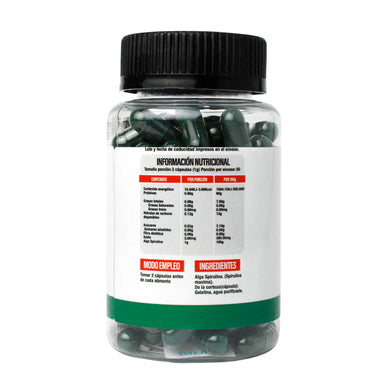 Superlabs Nutrition Alga Spirulina 500 mg 100 Capsulas informacion nutricional