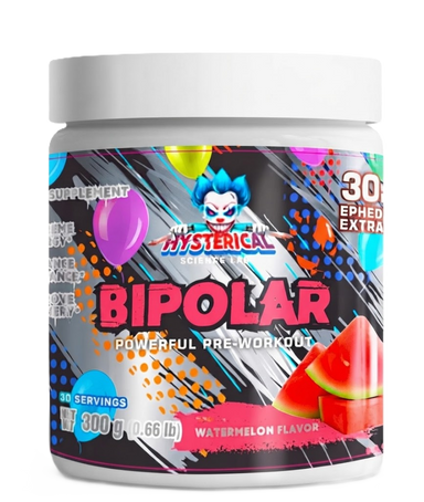 Hysterical Bipolar Pre Entreno 300gr 30 Servicios sandia