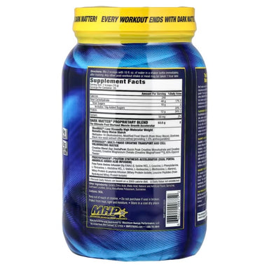 MHP Dark Matter Post Workout 3.44 Lbs Informacion nutricional