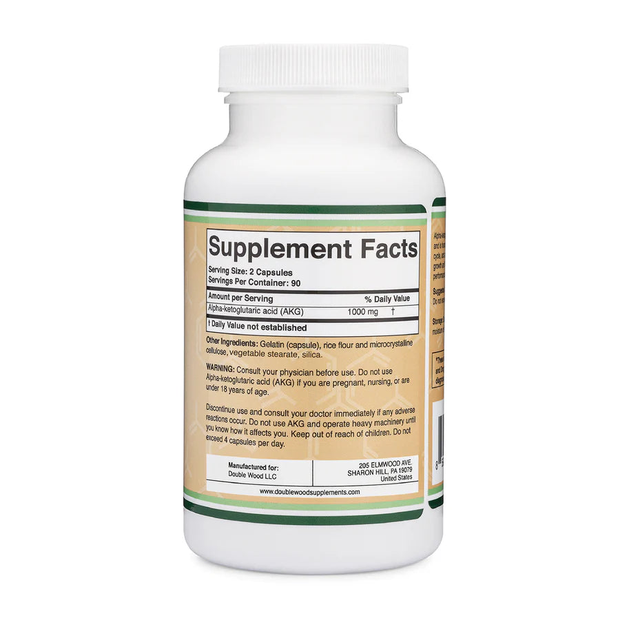 Double Wood AKG 1000mg 180 Capsulas Informacion nutricional