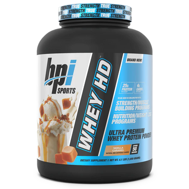 BPI Sports Proteina Whey HD 4.5 Lbs 50 Servicios vainilla caramelo