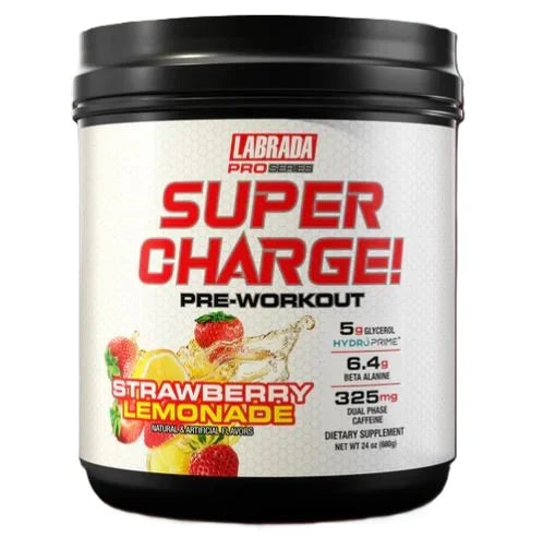 Labrada Nutrition Super Charge Pre Entreno 671gr 20 Servicios Strawberry lemonade