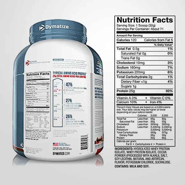 Dymatize Proteina ISO 100 5 Lbs 70 Servicios Cocoa Pebbles informacion nutricional