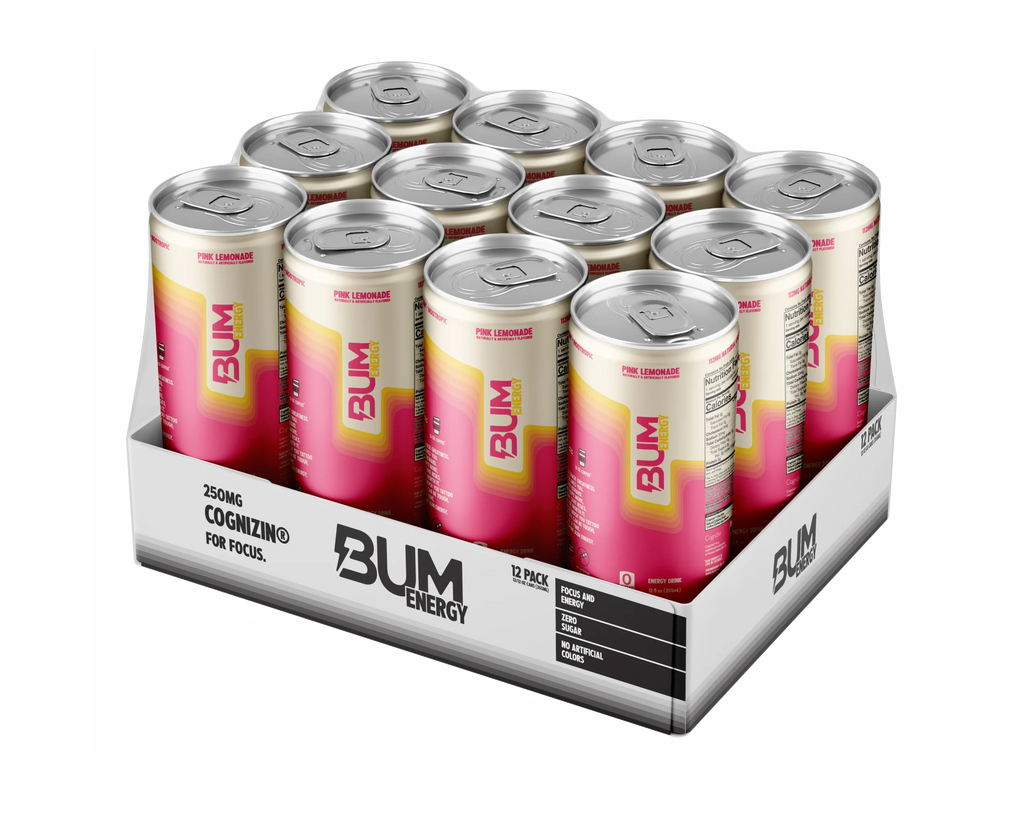 Raw Nutrition Bum Energy Drink 12 Pack Pink Lemonade
