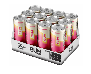 Raw Nutrition Bum Energy Drink 12 Pack Pink Lemonade