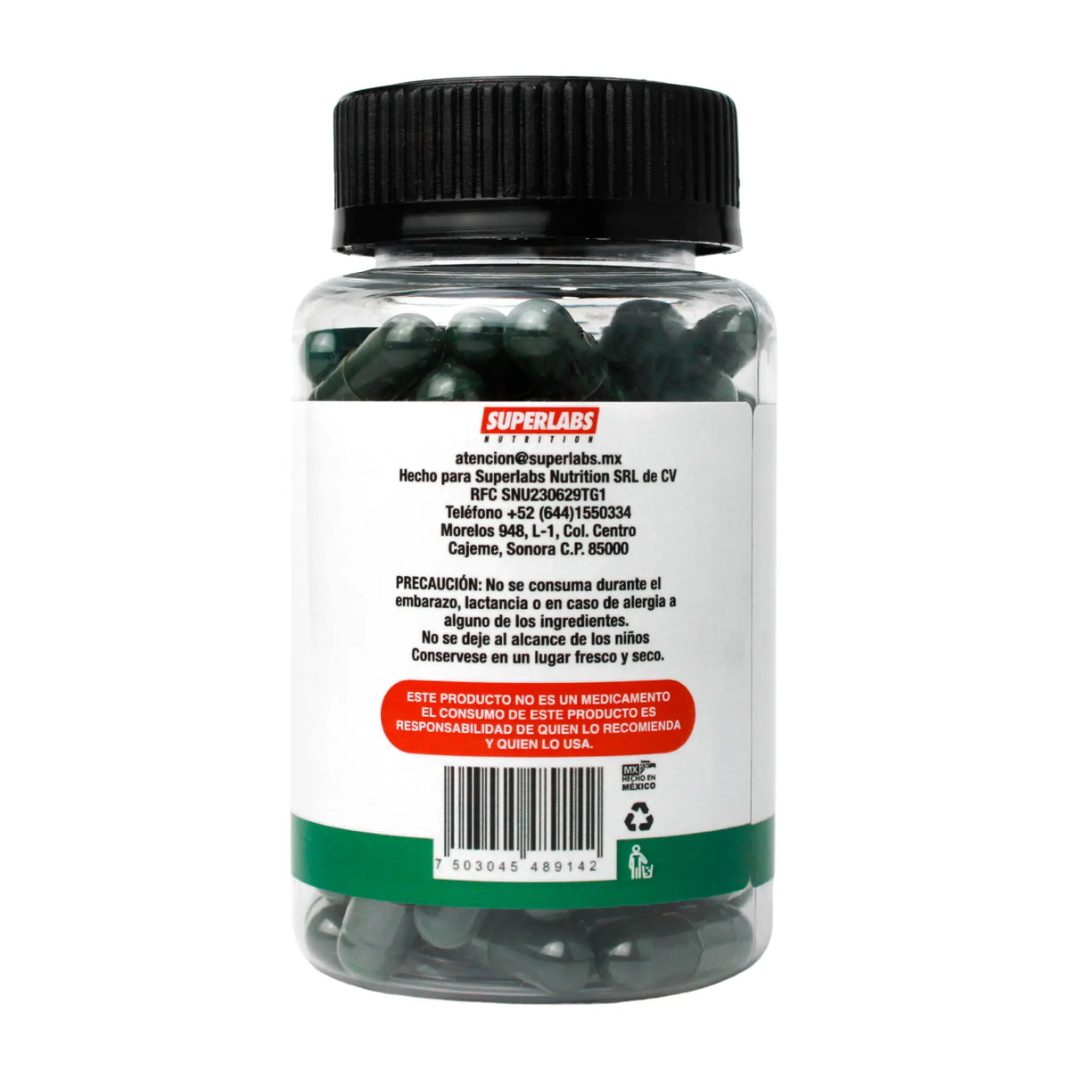 Superlabs Nutrition Alga Spirulina 500 mg 100 Capsulas portada 2