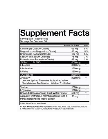 Nutrifitt Epic Aminos 30 Servicios Informacion nutricional
