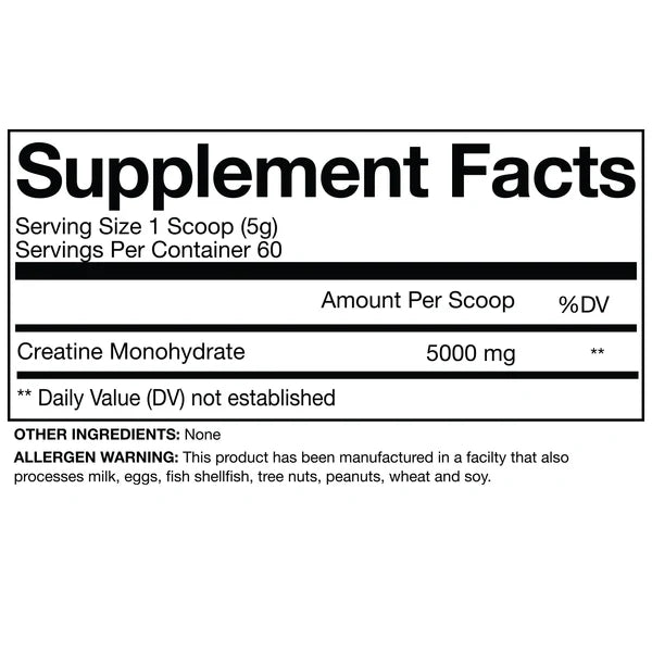 Nutrifitt epic creatine 60 servicios Informacion nutricional