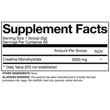 Nutrifitt epic creatine 60 servicios Informacion nutricional