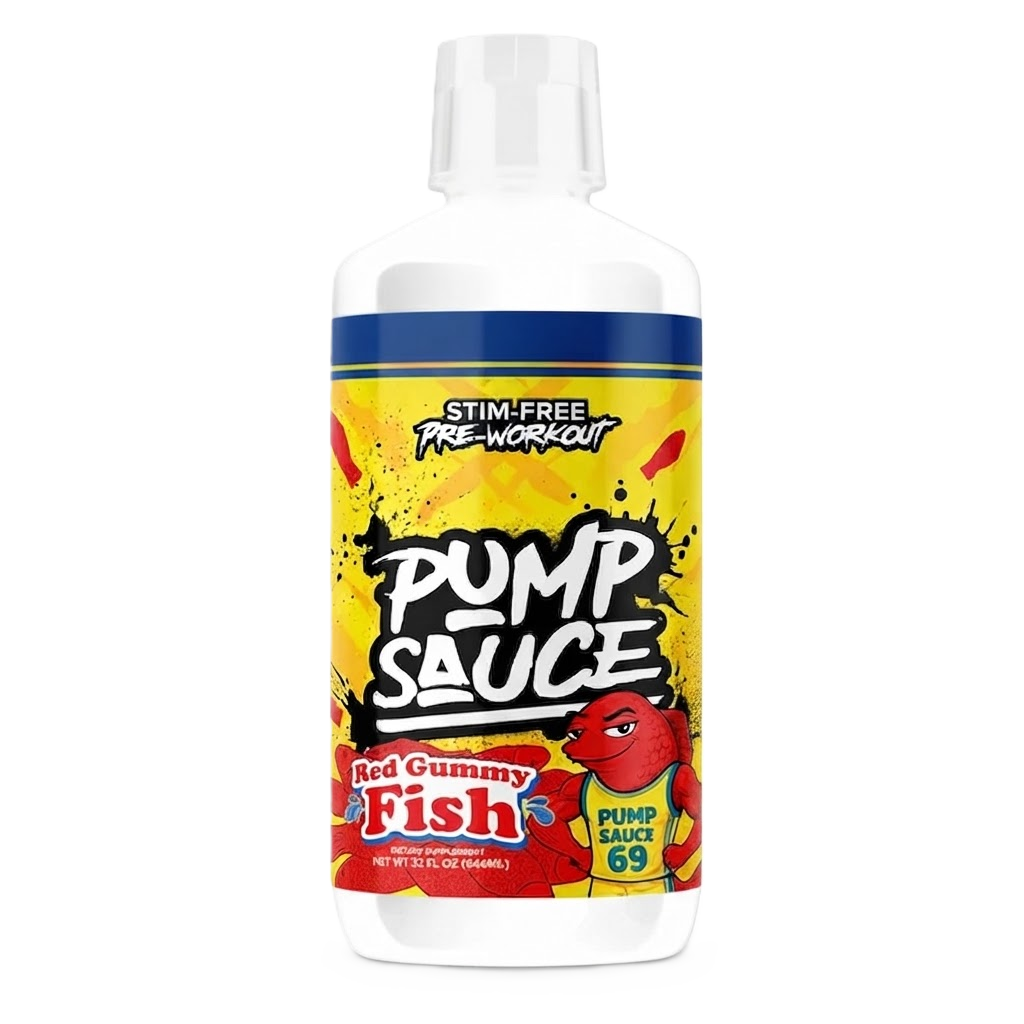 Pump Sauce Stim-Free Pre Entreno 32 servicios red gummy fish