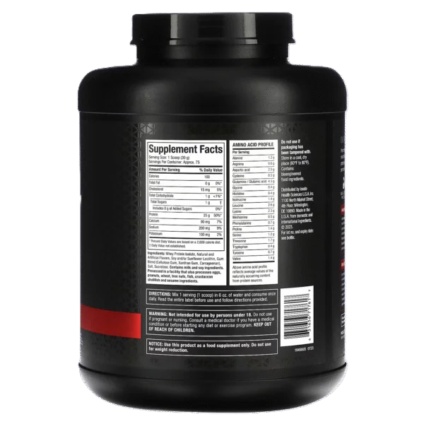 MUSCLETECH ISO WHEY 5 LBS PROTEINA Informacion nutricional
