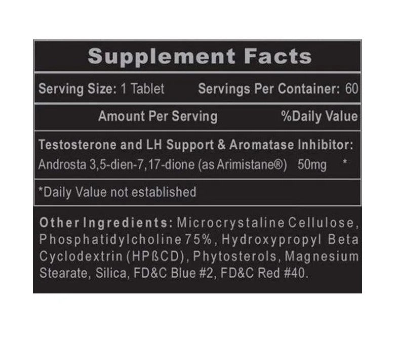 Hi Tech Arimistane 60 Tabletas informacion nutricional