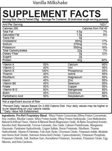 EAS Myoplex Maximum Muscle Builder 20 Packets informacion nutricional 2