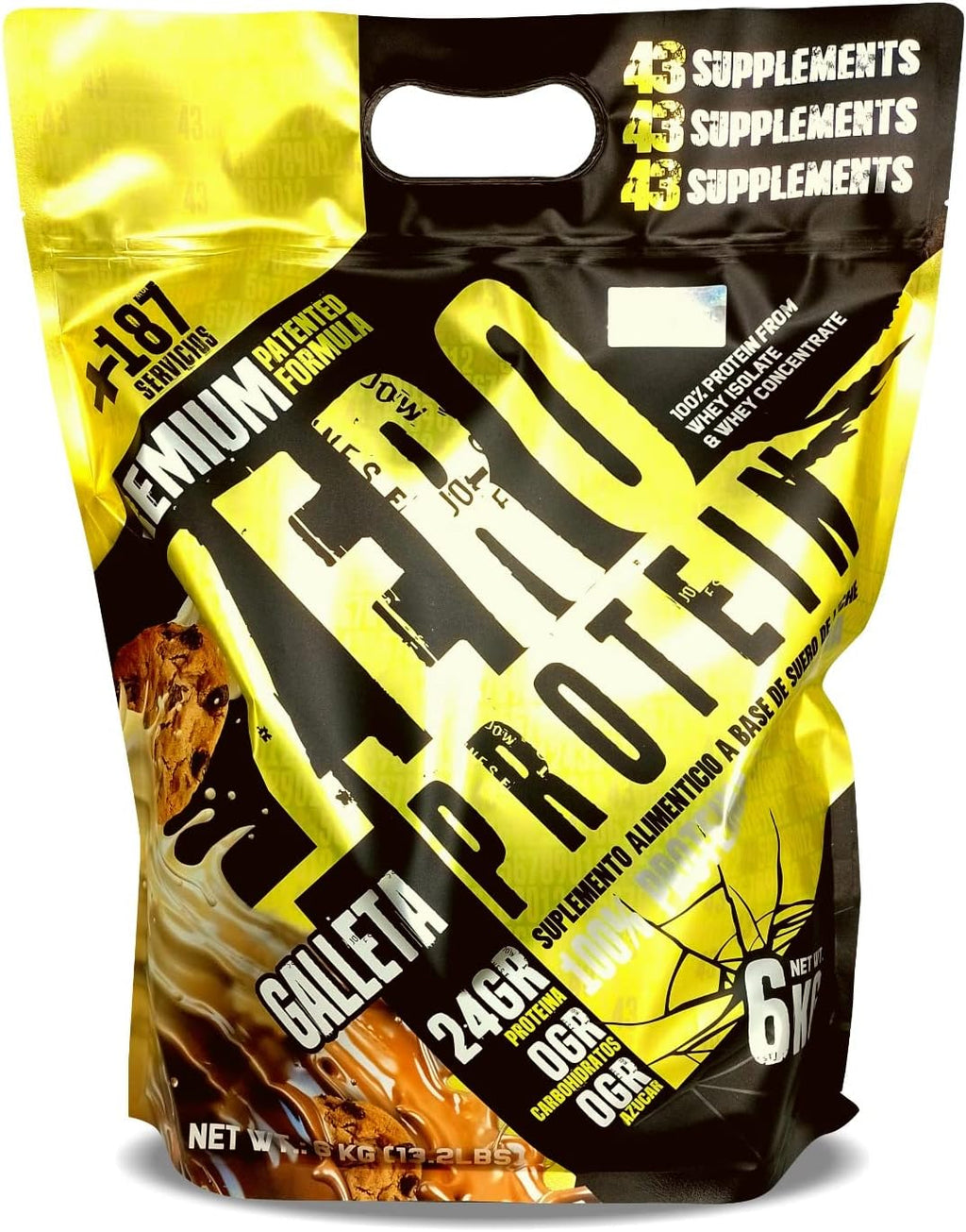 43 Supplements Proteina Hidrolizada 13.2 Lbs 150 Servicios galleta