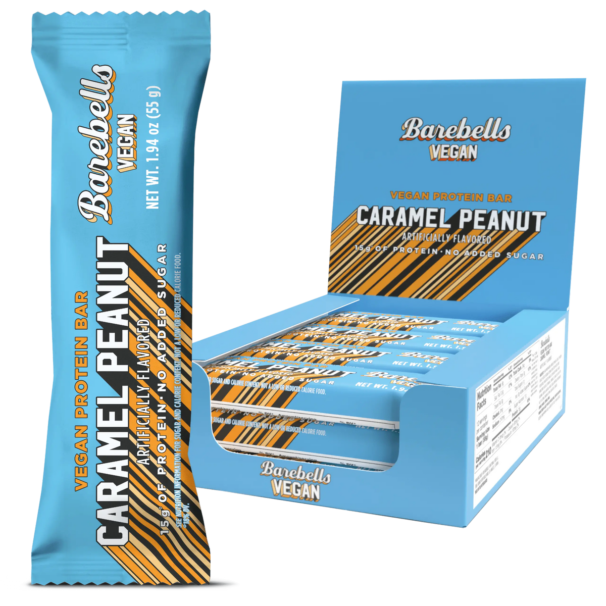 Barebells Barra de Proteina Vegana 12 Piezas CARAMEL PEANUT Portada
