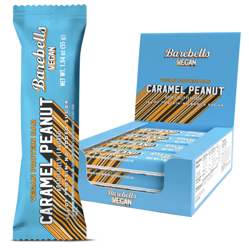 Barebells Barra de Proteina Vegana 12 Piezas CARAMEL PEANUT Portada