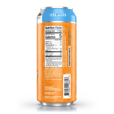 Ryse Fuel Energy Drink 12 Pack Sunny D Sabor Tangy Original informacion nutricional
