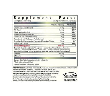 USN Amino Stim 30 servicios. Aminoácidos informacion nutricional