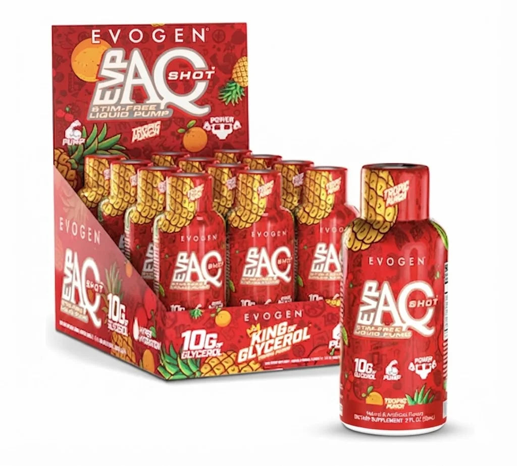 Evogen EVP AQ Shot Stim Free Liquid Pump 12 Pack Tropical Punch