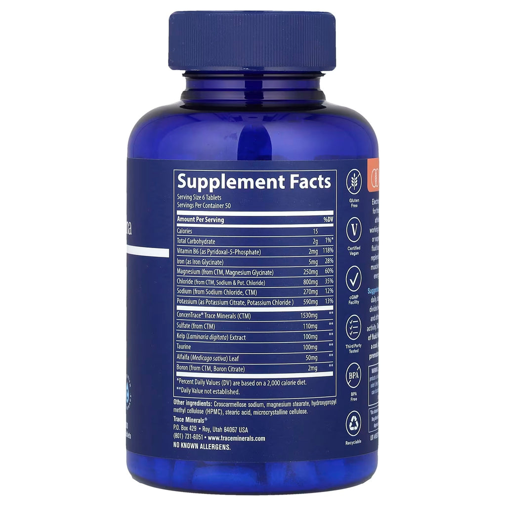 Trace Minerals Electrolyte Stamina 300 Tabs 300mg Informacion nutricional