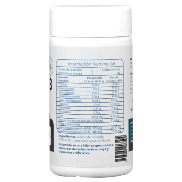 Essentials Omega 3 Epax 60 Capsulas Informacion nutricional