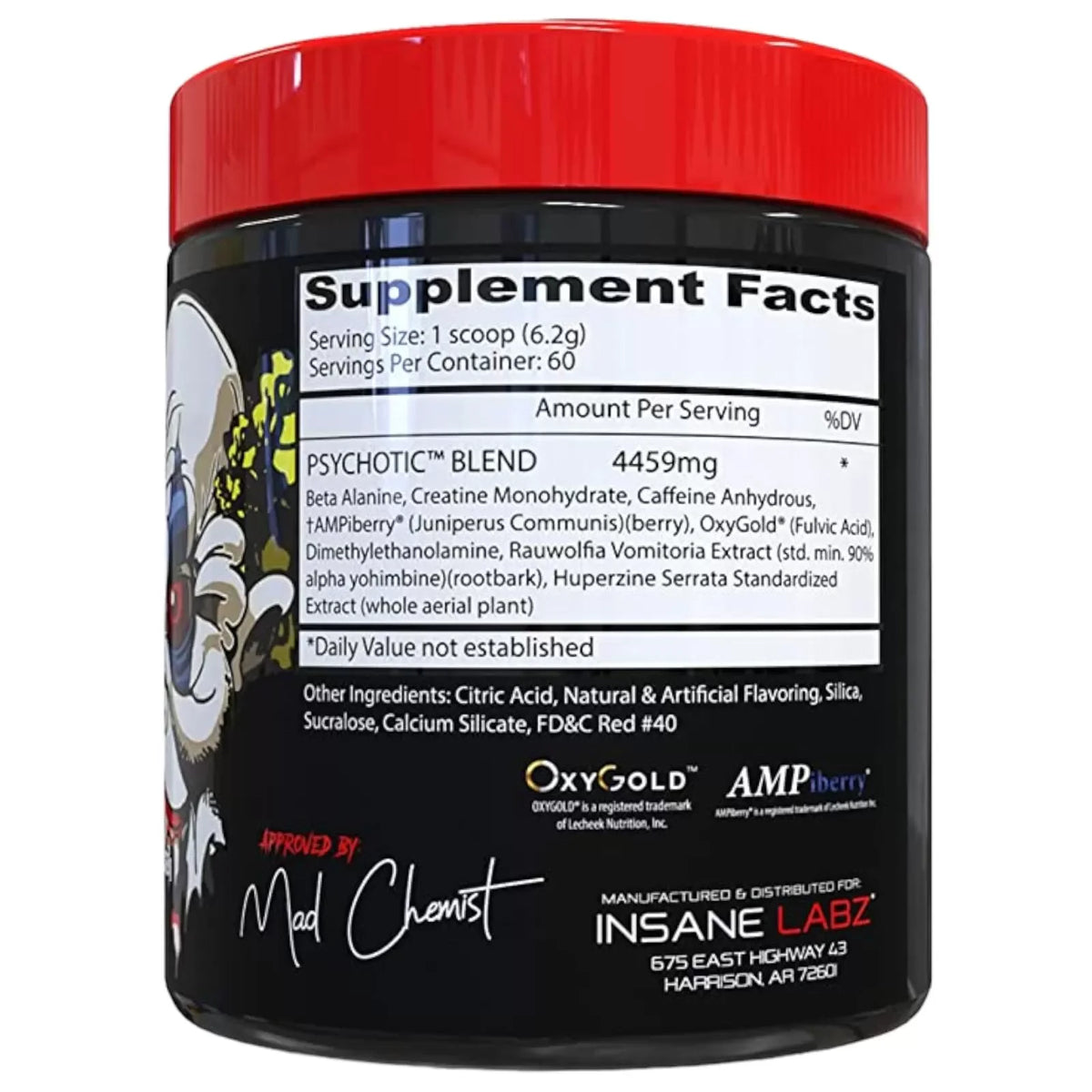 Insane Psychotic Blend Pre entreno 60 Servicios informacion nutricional