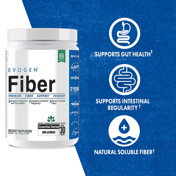 Evogen Fiber Polvo de Fibra Premium 30 Servicios Sin Sabor Portada 2