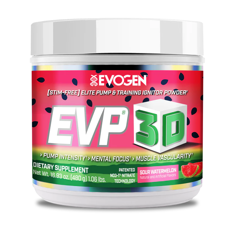 Evogen Evp 3D Stim Free Pre Entreno 40 Servicios iced sour watermelon