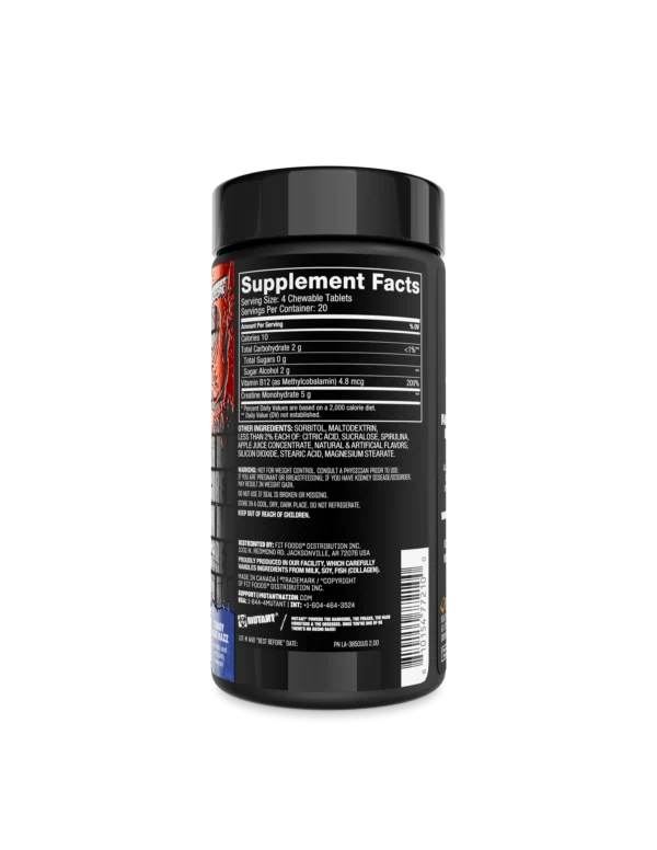Mutant Creatina BYTZ 80 Chewable Tablets Informacion nutricional