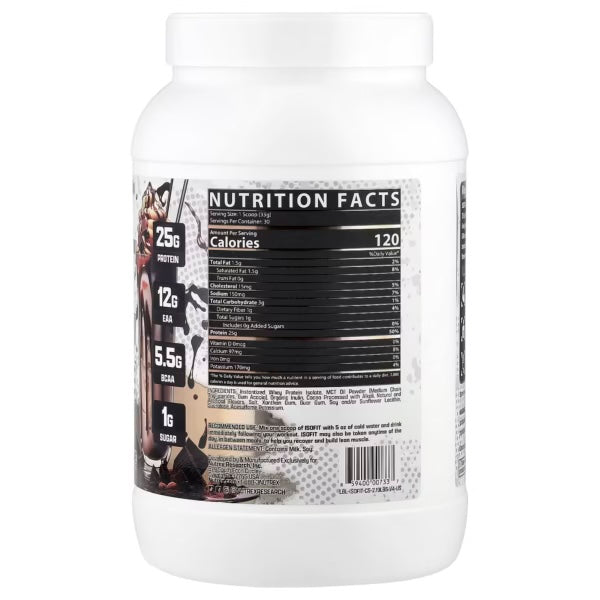 Nutrex isofit 2lb.  30 serv Informacion nutricional