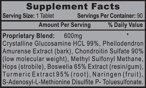 Hi Tech Joint RX 90 Capsulas informacion nutricional