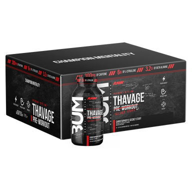 Raw Nutrition Thavage Drink Pre Entreno 12oz 12 Pack Christophers secret stuff Portada