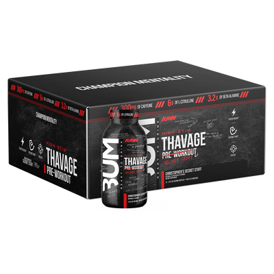 Raw Nutrition Thavage Drink Pre Entreno 12oz 12 Pack Christophers secret stuff Portada