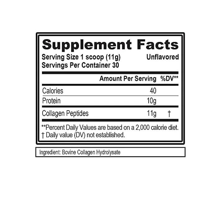 Evlution Nutrition Colágeno Hidrolizado Peptidos 30 Servicios informacion nutricional