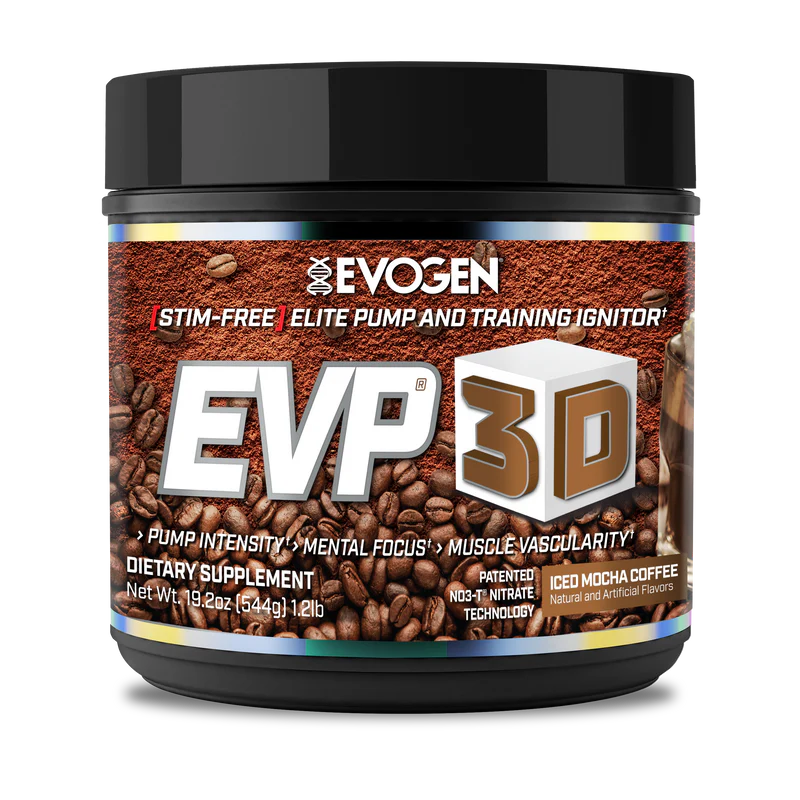 Evogen Evp 3D Stim Free Pre Entreno 40 Servicios iced mocha coffe