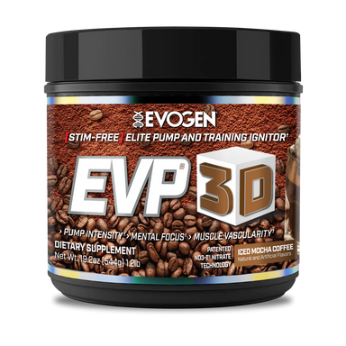 Evogen Evp 3D Stim Free Pre Entreno 40 Servicios iced mocha coffe