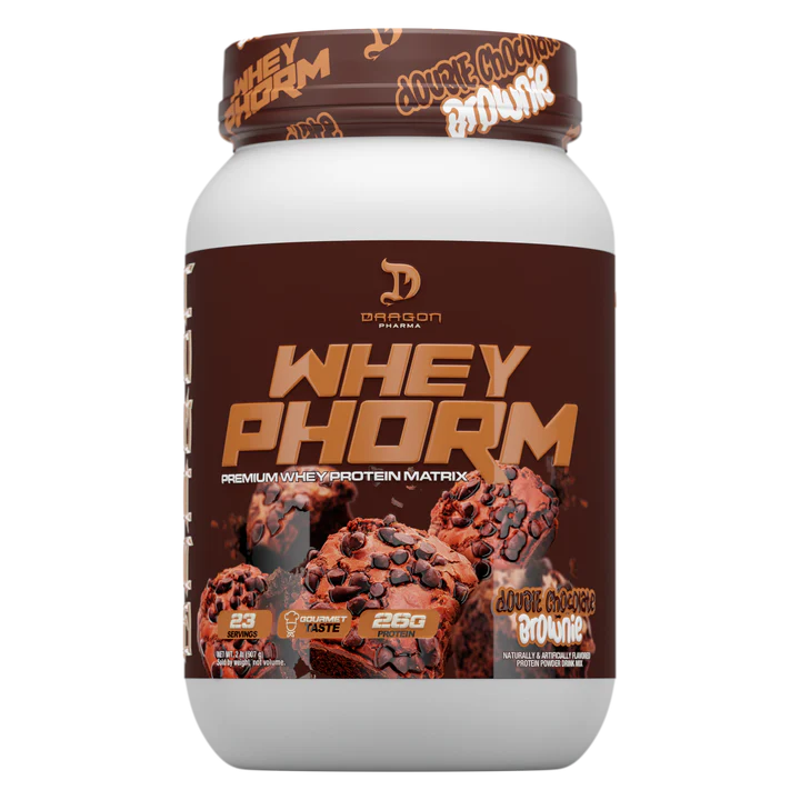 Dragon Pharma Proteina Wheyphorm 2lbs 23 Servicios Double chocolate Brownie Portada